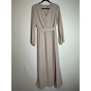 Show Me Your Mumu 3/4 Quarter Sleeve Wedding Guest/Bridesmaid Dress Size M Taupe